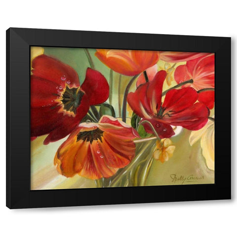 Primavera II Black Modern Wood Framed Art Print with Double Matting by Arenas, Nelly
