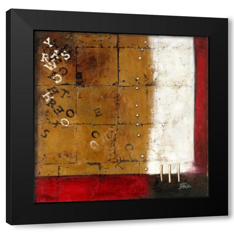 Red Contemporary III Black Modern Wood Framed Art Print with Double Matting by Pinto, Patricia
