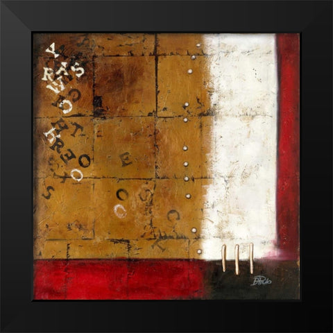 Red Contemporary III Black Modern Wood Framed Art Print by Pinto, Patricia
