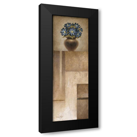 Floral Motif II Black Modern Wood Framed Art Print by Marcon, Michael