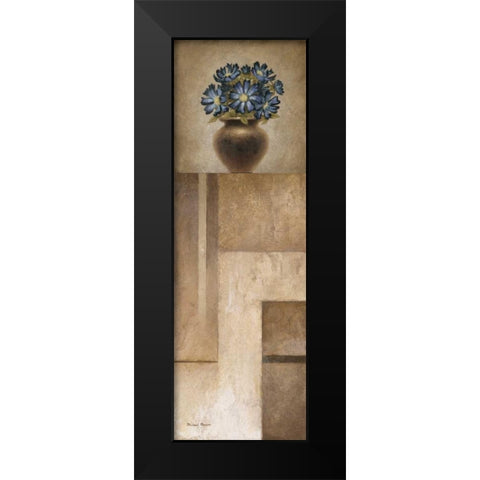 Floral Motif II Black Modern Wood Framed Art Print by Marcon, Michael