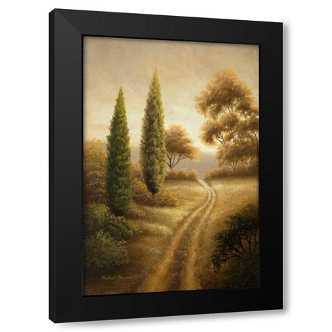 Auburn II Black Modern Wood Framed Art Print with Double Matting by Marcon, Michael
