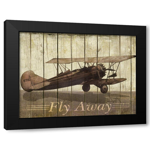 Fly Away Black Modern Wood Framed Art Print with Double Matting by Pattinian, Merri