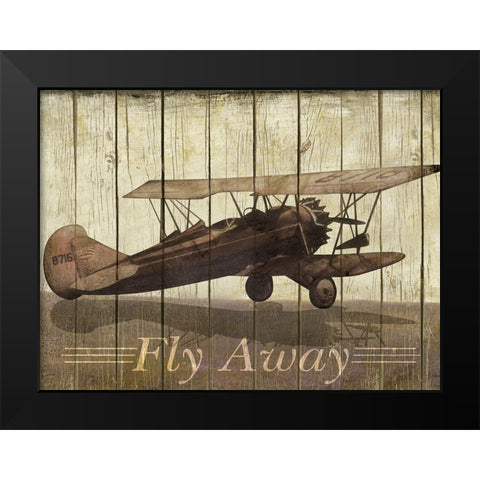 Fly Away Black Modern Wood Framed Art Print by Pattinian, Merri