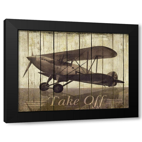 Take Off Black Modern Wood Framed Art Print by Pattinian, Merri