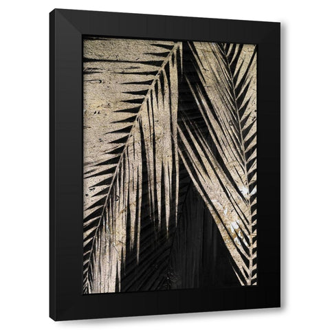 Natural Palms on Black II Black Modern Wood Framed Art Print with Double Matting by Pinto, Patricia