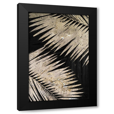 Natural Palms on Black III Black Modern Wood Framed Art Print with Double Matting by Pinto, Patricia