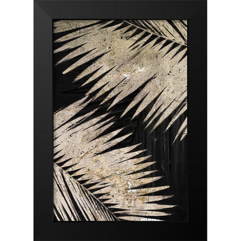 Natural Palms on Black III Black Modern Wood Framed Art Print by Pinto, Patricia
