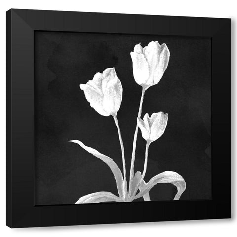 Stillness on Black Square I Black Modern Wood Framed Art Print by Marcon, Michael