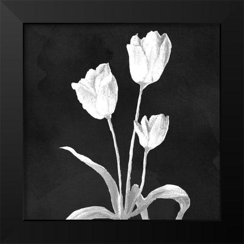 Stillness on Black Square I Black Modern Wood Framed Art Print by Marcon, Michael