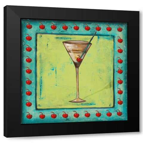 Cherry Coctelito Black Modern Wood Framed Art Print with Double Matting by Pinto, Patricia