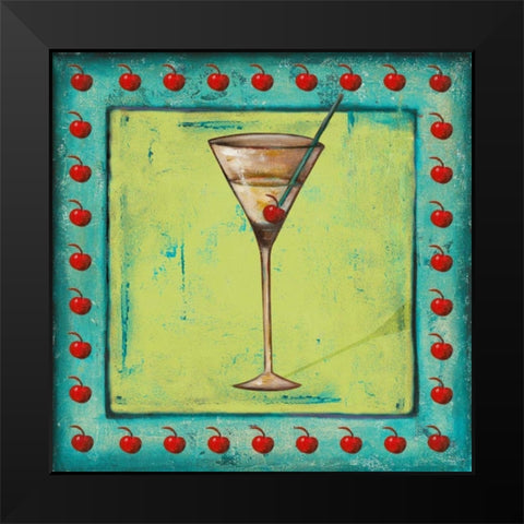 Cherry Coctelito Black Modern Wood Framed Art Print by Pinto, Patricia