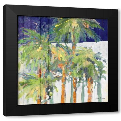 Wood Shadow Palms I Black Modern Wood Framed Art Print with Double Matting by Slivka, Jane