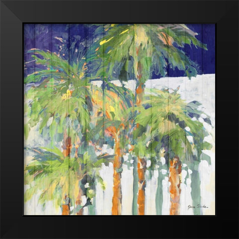 Wood Shadow Palms I Black Modern Wood Framed Art Print by Slivka, Jane