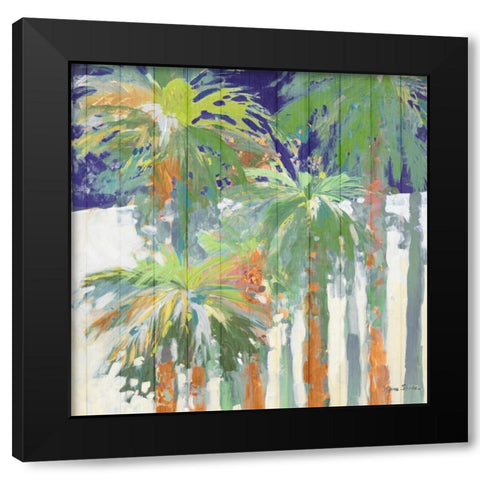 Wood Shadow Palms II Black Modern Wood Framed Art Print by Slivka, Jane