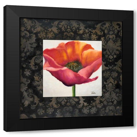 Poppy Flower I Black Modern Wood Framed Art Print with Double Matting by Pinto, Patricia