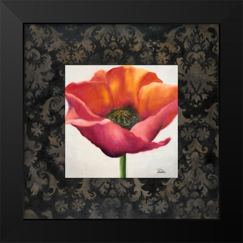 Poppy Flower I Black Modern Wood Framed Art Print by Pinto, Patricia