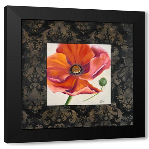 Poppy Flower II Black Modern Wood Framed Art Print with Double Matting by Pinto, Patricia