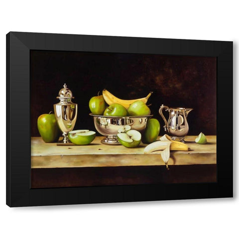 Manzanas Black Modern Wood Framed Art Print by Pinto, Patricia