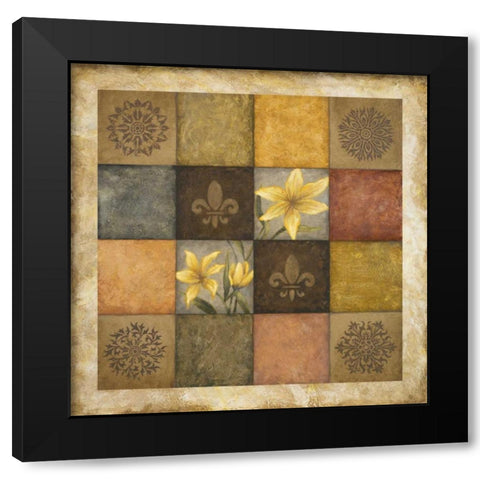 Color Swatch Blossom I Black Modern Wood Framed Art Print with Double Matting by Marcon, Michael