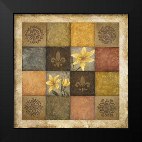 Color Swatch Blossom I Black Modern Wood Framed Art Print by Marcon, Michael