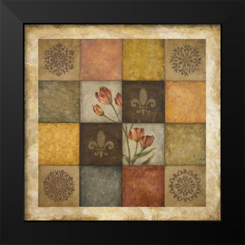 Color Swatch Blossom II Black Modern Wood Framed Art Print by Marcon, Michael