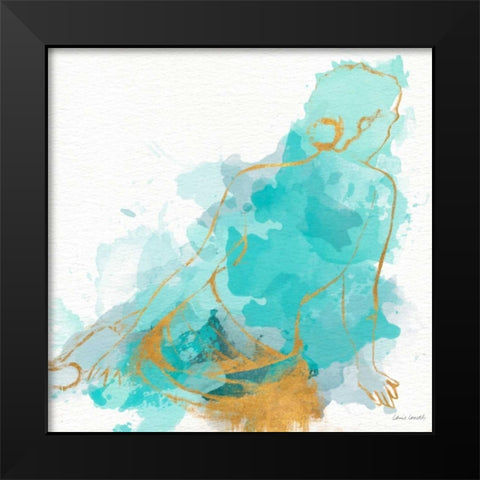 Seated Watercolor Woman I Black Modern Wood Framed Art Print by Loreth, Lanie