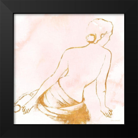 Seated Woman Rose Gold Black Modern Wood Framed Art Print by Loreth, Lanie