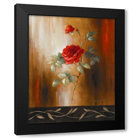 Crimson Rose II Black Modern Wood Framed Art Print with Double Matting by Loreth, Lanie