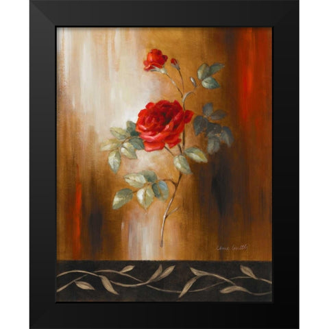 Crimson Rose II Black Modern Wood Framed Art Print by Loreth, Lanie