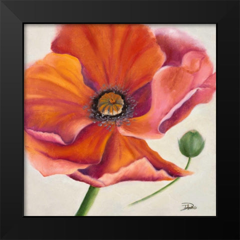 Poppy Flower II Black Modern Wood Framed Art Print by Pinto, Patricia