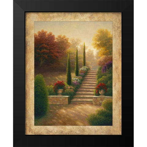 Viola Gardens Black Modern Wood Framed Art Print by Marcon, Michael