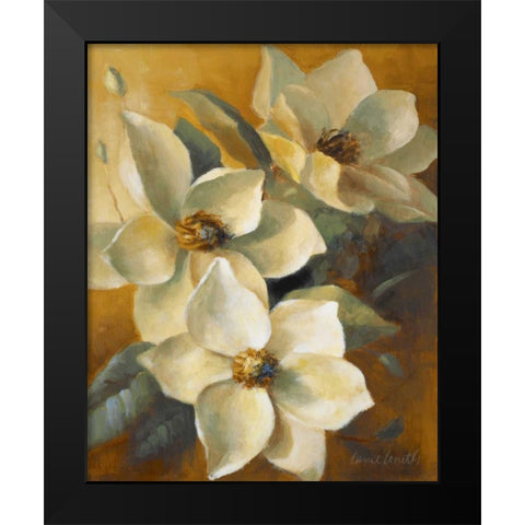 Magnolias Aglow at Sunset II Black Modern Wood Framed Art Print by Loreth, Lanie