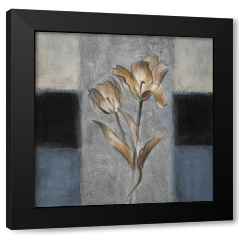 Tulips in Blue II Black Modern Wood Framed Art Print by Loreth, Lanie