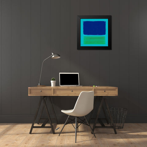 Teal Metamorphosis Black Modern Wood Framed Art Print by Pinto, Patricia