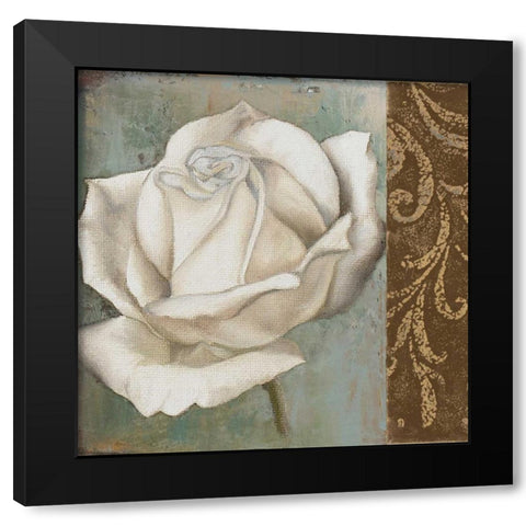 Rose II Black Modern Wood Framed Art Print with Double Matting by Pinto, Patricia