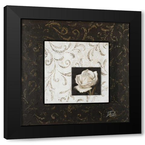 Ornaments and Rose II Black Modern Wood Framed Art Print by Pinto, Patricia
