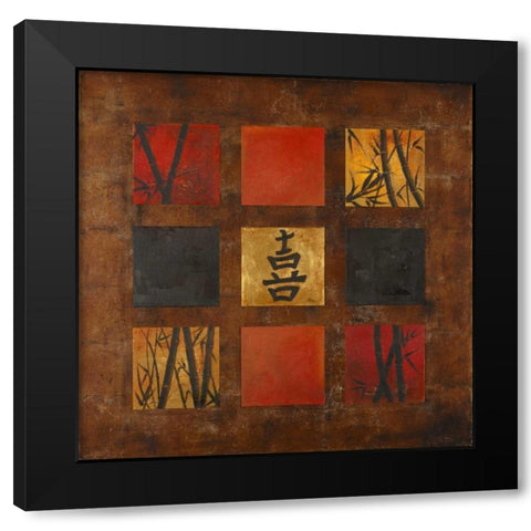 Happiness Black Modern Wood Framed Art Print with Double Matting by Pinto, Patricia
