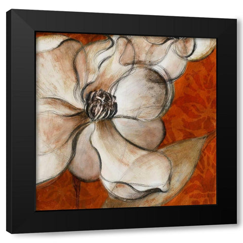 Magnolias with Spice Black Modern Wood Framed Art Print with Double Matting by Loreth, Lanie