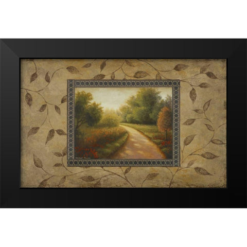 New Country Road Black Modern Wood Framed Art Print by Marcon, Michael
