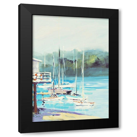 Bait Shack Black Modern Wood Framed Art Print with Double Matting by Slivka, Jane