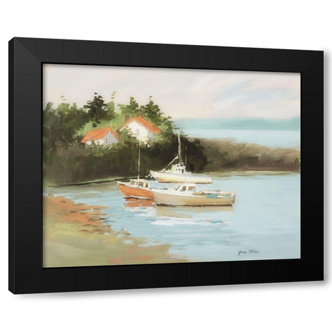 Sail Boats Black Modern Wood Framed Art Print by Slivka, Jane