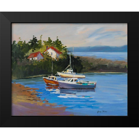 Sail Boats Black Modern Wood Framed Art Print by Slivka, Jane