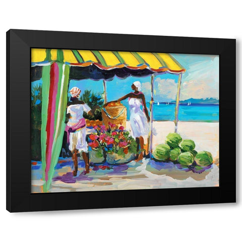 Tropical Fruits Black Modern Wood Framed Art Print with Double Matting by Slivka, Jane