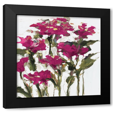 Plum Wild Flowers Black Modern Wood Framed Art Print by Slivka, Jane