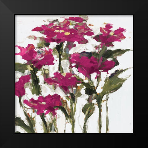 Plum Wild Flowers Black Modern Wood Framed Art Print by Slivka, Jane