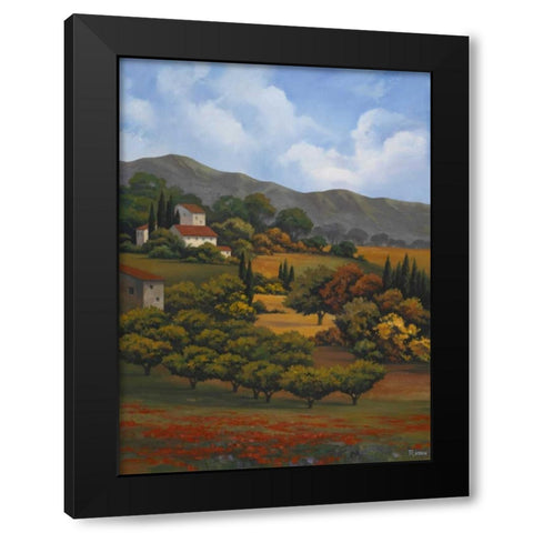Italian Countryside I Black Modern Wood Framed Art Print with Double Matting by Rhyan, Vivien