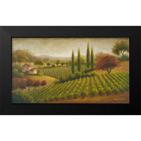 Vineyard In The Sun I Black Modern Wood Framed Art Print by Marcon, Michael