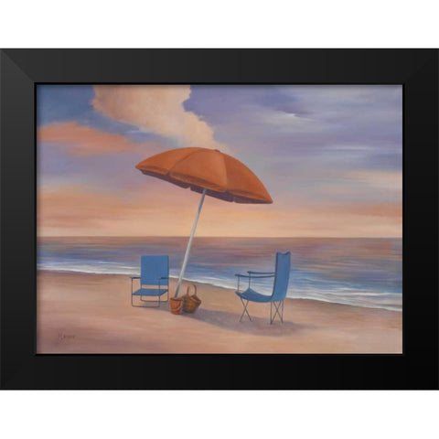 Day By The Shore Black Modern Wood Framed Art Print by Rhyan, Vivien