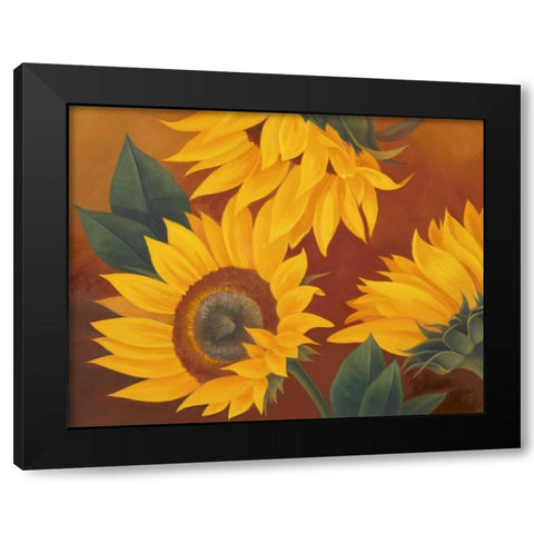 Sunflowers II Black Modern Wood Framed Art Print with Double Matting by Rhyan, Vivien